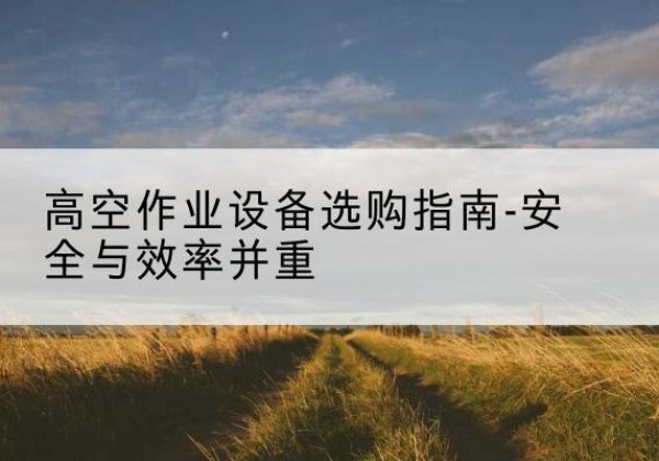 东兴登高车怎么选-高空作业设备选购指南-安全与效率并重